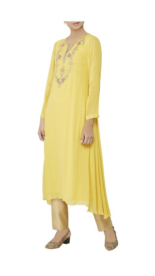 Mustard Embroidered Tunic