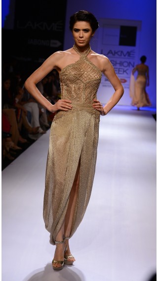 Gold Embroidered Dhoti-Gown