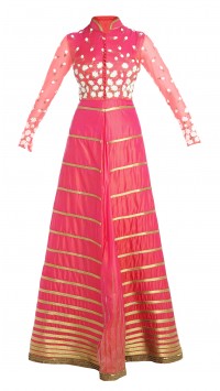 Pink Mogra Embroidered Anarkali