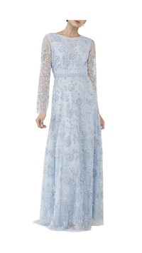 Powder Blue Embroidered Gown