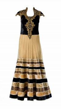 Black and Beige Gown
