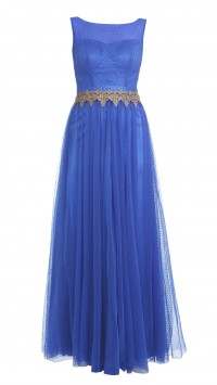 Blue Gown with Belt