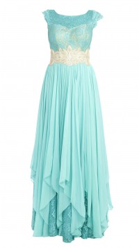 Turquoise Chiffon Gown