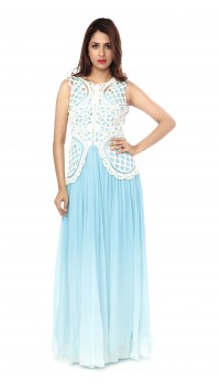 Aqua Ombre Gown with Jacket