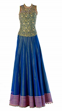 Cobalt Bue Embroidered Gown