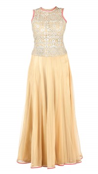 Beige Double Layered Gown