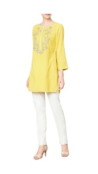 Yellow Cotton Georgette Top