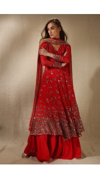 Red Angrakha Anarkali