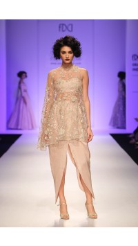 Embroidered Cape with Dhoti Pants