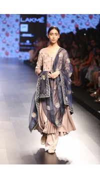 Suede Anarkali with Palazzos