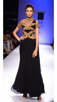 Black Sari-Gown